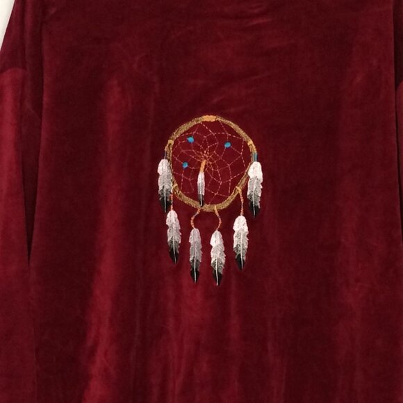 Milton Funwear Canada Mens Jacket Large Red Dreamcatcher Embroidery Full Zip - Picture 6 of 6